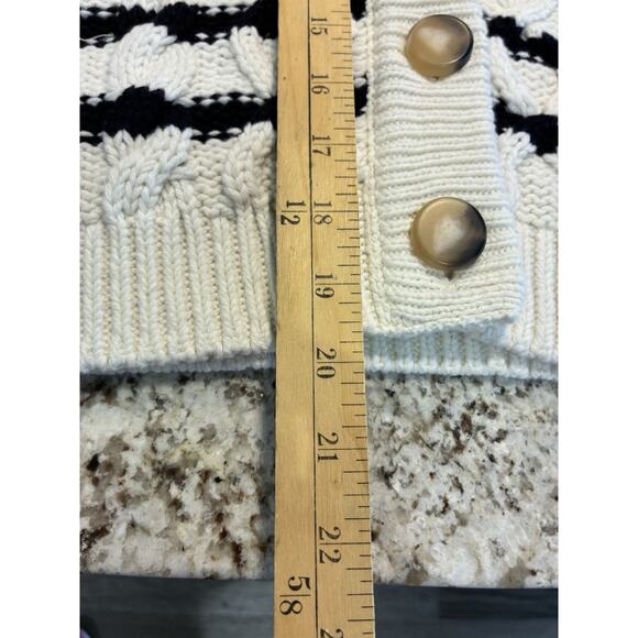 Sezane Sean Cardigan Knitted White And Navy Size XSmall - Picture 8 of 9